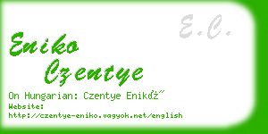 eniko czentye business card